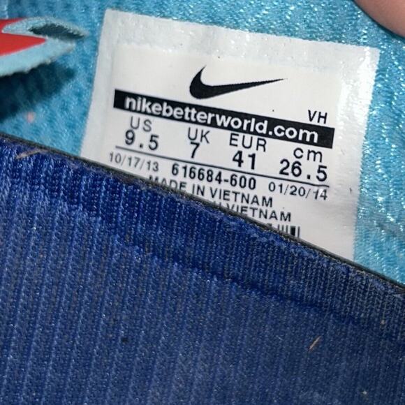 Nike Womens US Size 9.5 FS Lite Run 616684-600 Red Blue Running Sneaker Shoes - Picture 9 of 12